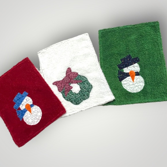 Lot/3 𝑯𝒂𝒏𝒅𝒎𝒂𝒅𝒆 Holiday Hand Towels 🎁 - Picture 14 of 15
